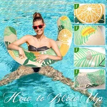 1 Set - High-Quality Transparent Thick PVC Adult Inflatable Swimming Ring, U-Shaped Inflatable Armpit Swimming Ring With Fruit Print, Adult Inflatable Floating Ring, Swimming Pole - Multicolor - View 3