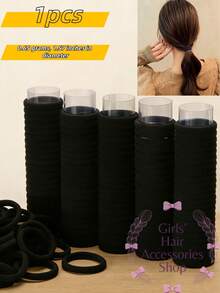 加厚弹力发带，无缝弹力发带，适合日常佩戴，简约马尾发带，可用于化妆造型、运动休闲、度假、优雅节日礼物，弹力马尾发带，四季皆宜。发饰 - 鳥袋黑 - 查看 11