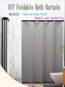 1 thanh treo rèm tắm có thể điều chỉnh và gấp gọn, Terraza, Đồ dùng gia đình, Phòng tắm, Phụ kiện phòng tắm. Dụng cụ sắp xếp tủ quần áo, Trang trí phòng tắm, Phụ kiện phòng tắm, Thiết kế móc chống trượt gắn tường, Thiết kế điều chỉnh đa góc, Phù hợp với bố trí phòng tắm linh hoạt; Dễ dàng lắp đặt; Góc điều chỉnh 180 độ; Đầu bịt xoay 350 độ; Tăng cường sự riêng tư khi tắm; Phụ kiện phòng tắm hiện đại; - thanh treo rèm tắm gấp gọn - Xem 4