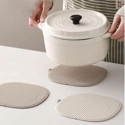 1件装多功能餐垫，厨房条纹防滑隔热餐垫，硅胶加厚隔热垫，防滑厨房用品，实用节日家居礼品