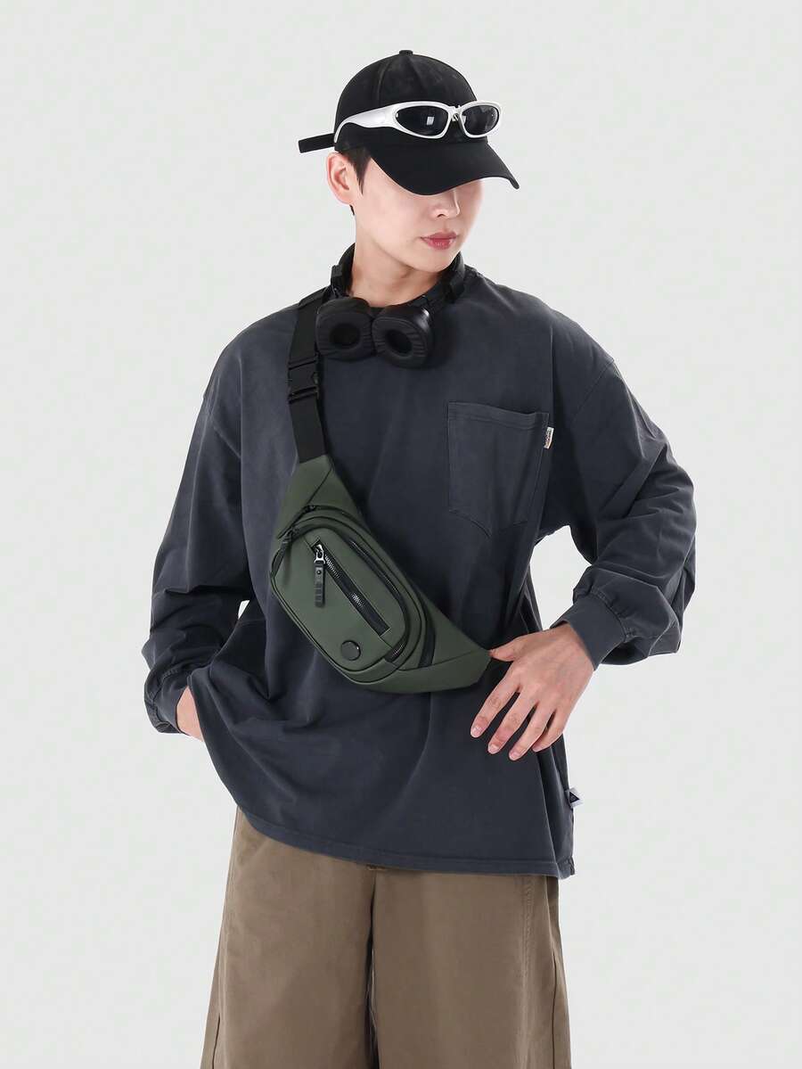 New Waterproof Large Capacity Men's Chest Bag, Casual Versatile Outdoor Waist Bag, Daily Commuter Bag, Men's Outdoor Bag