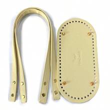 No-Sew PU Leather Crochet Bag Making Kit, Includes Oval Base Shaper, Replaceable Strap Handles, And 8 Snap-In Rivets, Suitable For Handmade Tote Bag, Handbag DIY, Pre-Drilled Holes For Easy Assembly, PU Leather Accessories, DIY Wallet Making - A - View 11