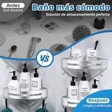 Estanteria Duca sin dros 3 Piezas Estante Duca Acero Inoxidable Estanteria sin dro con 6 Gancos Colgante para Pared Accesos para Baño para Baño Cocina otel Plata - como en la foto - Ver 5