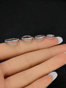 1PC 16G Double Hoop Septum Ring/Hinged Hoop Clicker/Tragus Hoop/Daith Hoop/Helix Hoop/Conch Hoop/Cartilage Earring/Minimalist Earrings - Double Ring Double Row - View 2