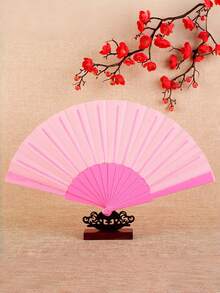 1/3pcs Green & Multi-Color Minimalist Foldable Hand Fan, Smooth Plastic Surface, Lightweight & Portable, Suitable For Weddings, Parties, Dance Performances And Summer Daily Use - Green - View 9