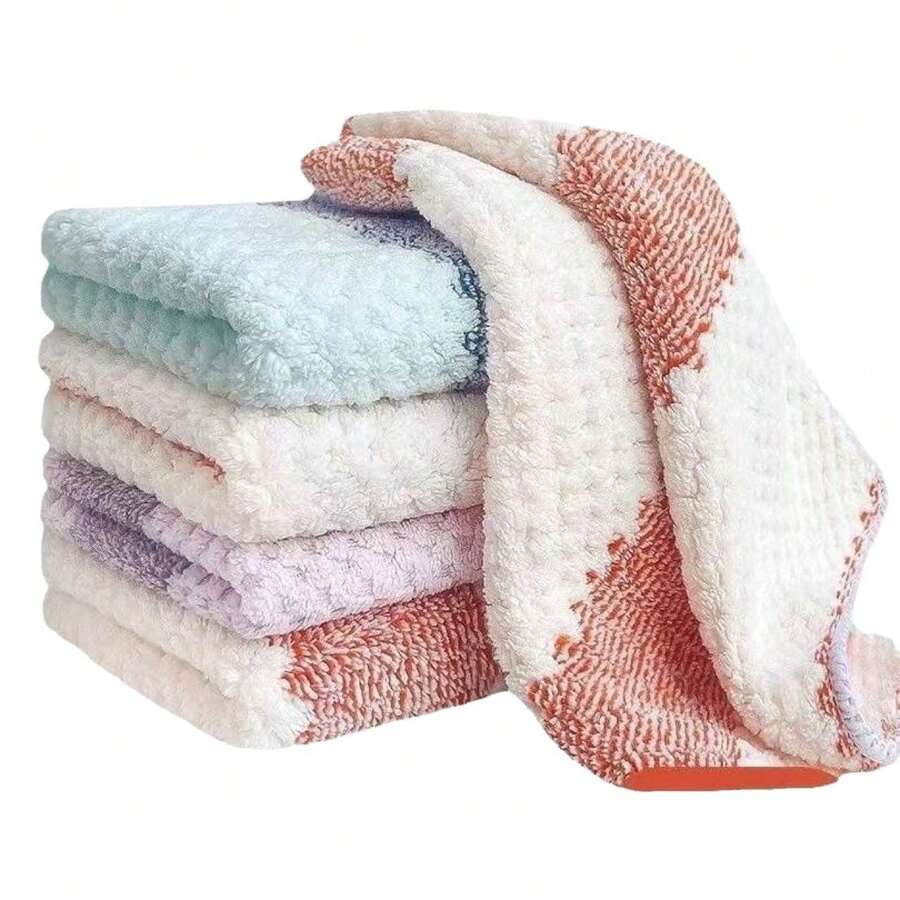 30/10 chiếc Khăn Lau Nhà Dày Họa Tiết Hoa Châu Âu, Khăn Lau Nhà Bếp, Khăn Lau Bát Bằng Sợi Microfiber, Không Xơ Vải, Có Thể Tái Sử Dụng, Siêu Thấm Hút & Nhanh Khô, 10 Inch x 10 Inch