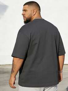 2件/套 1XL-6XL 100kg-200kg 男士T恤，加大码休闲圆领短袖T恤，适合户外运动，百搭修身，清新活力，是送给丈夫和男友的理想礼物 - 彩色 - 查看 4