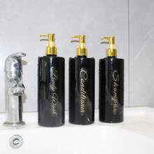 3/6pcs/500ml Bathroom Dispenser Bottles, Empty Containers For Shampoo, Body Wash, Conditioner, Refillable, Home Bathroom Decor, Autumn Decor, Back To School Decor, Plastic Refillable Soap Dispenser, Kitchen & Bathroom Storage, Empty Reusable Soap Lotion Shower Containers - Cylindrical White + Full Gold Pump - View 6