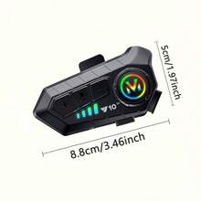 Bộ đàm Bluetooth gắn mũ bảo hiểm xe máy Y10-2X, Bluetooth BT5.3, tích hợp micro đàm thoại, phạm vi 500m, phù hợp cho giao tiếp giữa người lái xe, pin dung lượng lớn 1000mAh, chống nước và bụi IP56, chia sẻ nhạc với chức năng khử tiếng ồn, đèn RGB, hỗ trợ trợ lý giọng nói AI, kết nối đồng thời với 2 điện thoại, thiết bị lý tưởng cho các hoạt động ngoài trời. Phù hợp với mọi loại mũ bảo hiểm, chống chịu thời tiết. (Đàm thoại kép, phạm vi 500m cho cùng một mẫu, không hỗ trợ kết nối với các mẫu khác) - Y10 2X (Hệ thống liên lạc nội bộ 500M) - Xem 3