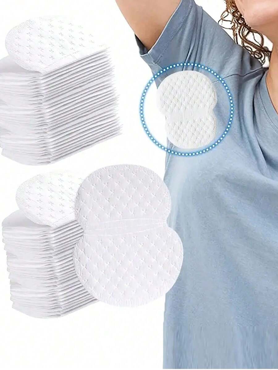 100/80/40/2pcs Set Disposable Non-Woven Sweat Pads, Minimalist White Absorbing Pads, Effective & Long-Lasting Sweat Protection, Invisible Sweat Absorber