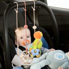 4 Pcs Silicone Pacifier Clip, Soft Straps Teething Chain Adjustable Infant Nipple Holder Dummy Clip Stroller Baby Accessories - Burnt Orange - View 3