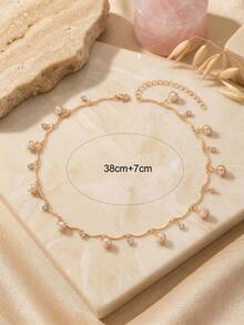 1 chiếc vòng cổ thủ công tối giản đính ngọc trai giả và đá rhinestone, trang sức đeo cổ thời trang đa năng dành cho nữ, phù hợp để đeo hàng ngày, dự tiệc, hẹn hò, đi nghỉ mát và tụ họp. Dây chuyền thủ công được cắt ngẫu nhiên với độ dài khác nhau. - Nhiều màu - Xem 4