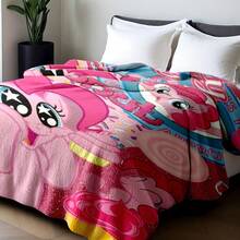 MY LITTLE PONY 1条超柔软小马宝莉印花法兰绒毯 - 非常适合办公室小憩、家居装饰、宠物依偎，卡通主题面料，宠物友好型床上用品，绝佳礼物之选，宠物爱好者的理想之选 - 彩色 - 查看 7