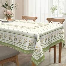 1pc Spring/Summer Theme Party Tablecloth, Green Decor, Daisy Floral Pattern, Multiple Sizes Available, Floral Design, European Countryside Style, Suitable For Home, Kitchen, Wedding, Party, Dining Table, Outdoor Events, Gifts. Easy-To-Clean Polyester Material - Multicolor - View 5