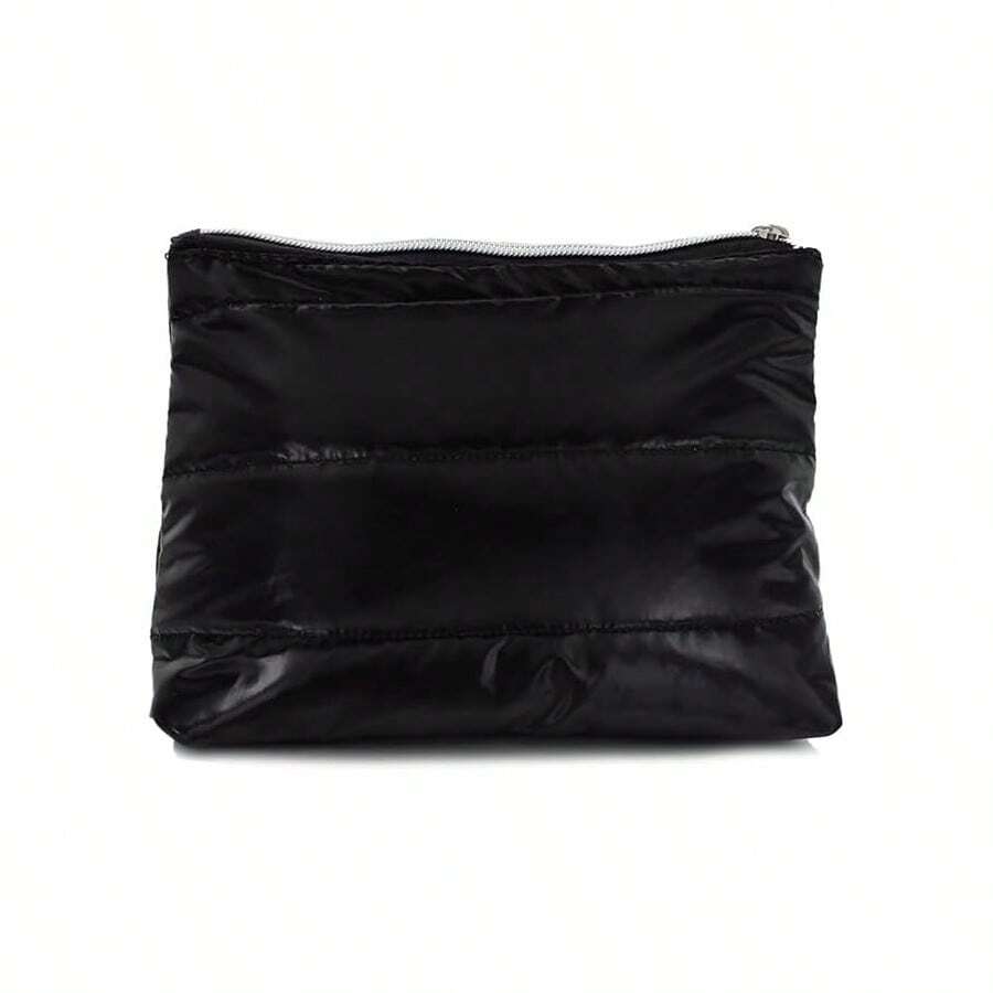 Padded Black Travel Makeup Bag Essential Functional Cosmetic Organizer - Negro Acolchada - View 1