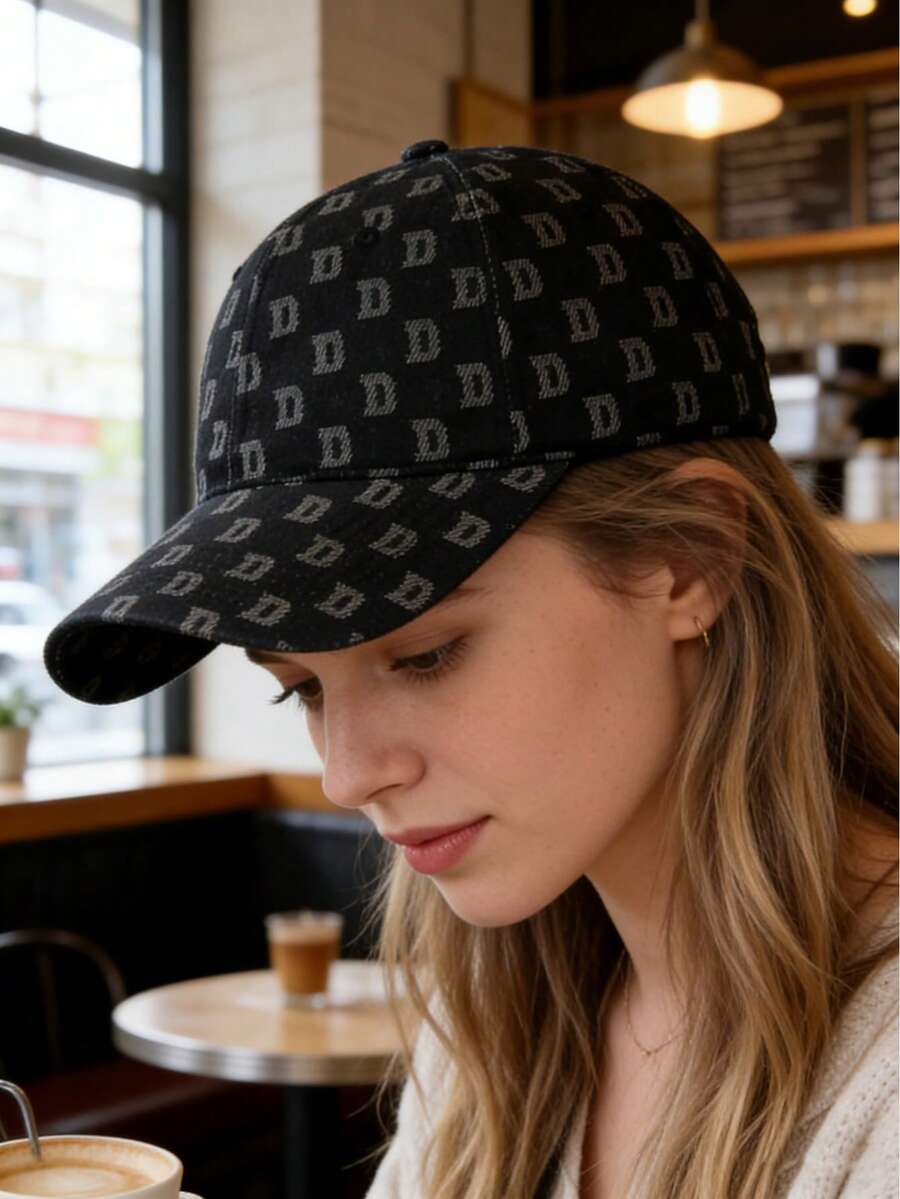 1pc Letter Embroidered Soft Top Baseball Cap, Unisex Student Casual Snapback Hat. Breathable Washed For Spring/Summer Outdoor Travel Hiking, Essential Hat, Holiday Gift,Beach,Vacation - The Letters DDD - View 1