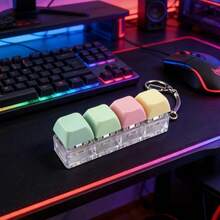 1/2pcs Pressure Relief Keyboard Toy, Stress Release Keyboard, 4-Key Pressure Relief Keyboard Toy, Keyboard Pendant Toy, Finger Keyboard Cap Toy, For Stress Relief And Killing Time - Multicolor - View 8