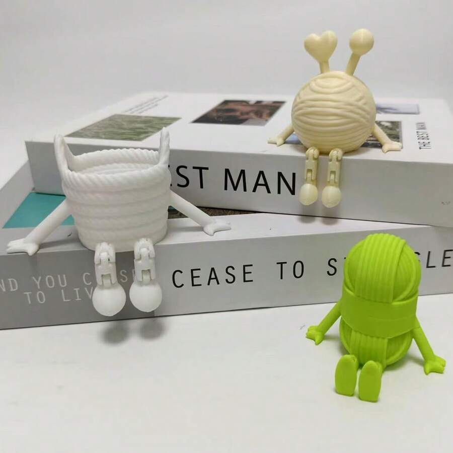 1pc 3D Printed Knitted Texture Wire Frame Wire Ball Yarn Ball Holiday Decor Ornament Craft - Multicolor - View 1