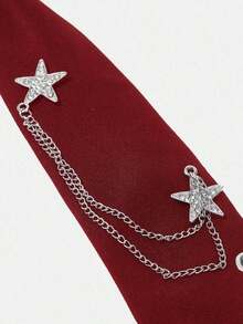 ICON Fashionable Star Metal Chain Tie Decoration - Đỏ - Xem 2