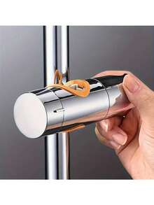 Universal Shower Head Holder - Adjustable Sliding Bar Bracket With Orange Grip Ring, Clamp-On Shower Slider For 18-25mm Shower Rails, Tool-Free Installation Bathroom Accessory - Orange - View 9