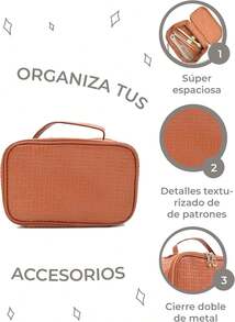 bright orange functional makeup bag travel toiletry pouch for essentials - Naranja - Ver 4