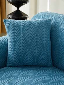 1 bộ bọc ghế sofa co giãn bằng vải lông mềm mại họa tiết lá xanh (bao gồm 1 vỏ gối), phong cách hiện đại Bắc Âu, chất liệu polyester chống bụi, chống trượt, dày dặn, phù hợp với sofa 1/2/3/4 chỗ ngồi, đặc biệt thích hợp cho trang trí sofa mùa thu/đông. - Màu xanh lam - Xem 10