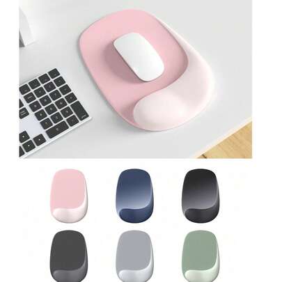 1 tấm lót chuột silicon công thái học có chỗ tựa cổ tay, thiết kế dày dặn, hỗ trợ cổ tay, tấm lót chuột máy tính, giảm đau, chỗ tựa cổ tay bàn phím, giá đỡ cốc, đế PU chống trượt.