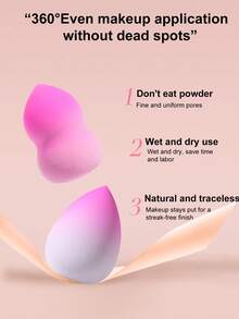 6个日常旅行便携化妆海绵 - 彩色 - 查看 5