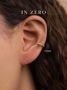 1pc 16G Stainless Steel Single Row Zirconia Inlaid Hinged Segment Ring Earring, 8mm/10mm Size Options, Suitable For Cartilage, Nose, Septum, Seamless Hoop, Small Hoop, Ear Lobe, Helix, Silver Seamless Cartilage Earring For Men And Women Daily Wear - Multicolor - View 7
