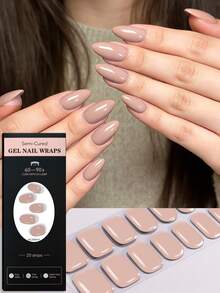 Showyboo Semi-Cured Gel Nail Stickers 20pcs, Translucent Soft Solid Color Design, Protects Natural Nails, UV Lamp Required, Versatile For All Seasons, Suitable For Home Leisure, Wedding Looks, Weekend Gatherings And Vacations - Multicolor - View 17