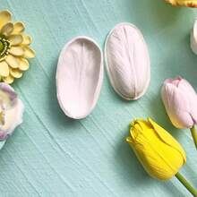 Peony, Tulip, Rose Petal Double-Sided Textured Silicone Mold, Fondant Cake Decorating Mold, Reusable Kitchen Baking Tool For Wedding, Birthday Party Decoration - Light Grey - View 9