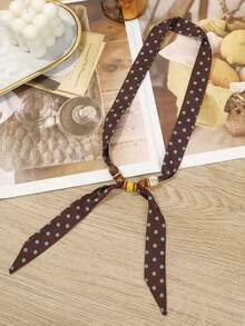 1 pieza Pañuelo de seda pequeño con estampado bohemio y cuentas - Accesorio multiusos para el cuello, coordinación de atuendos diarios/de trabajo/de fiesta, playa, vacaciones - Multicolor - Ver 13