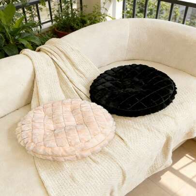 Minimalist Solid Color Faux Rabbit Fur Square Pillow, Soft & Skin-Friendly Nap Pillow, Smooth Fabric, Comfortable Feel, Multiple Styles Available, Realistic & Cute Decor For Home, Bedroom, Sofa, Window Seat, Lumbar Support, Soft & Fluffy, Great Birthday Gift