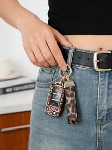 New Leopard Print Universal Car Key Fob Cover Set, Freely Matched With Car Key Chain And Screwdriver. Anti-Scratch, Anti-Drop, +0.1mm Ultra-Thin & Ultra-Quiet. 3-Button Folding, Precise Fit Car Models (Includes Installation Screwdriver). 360° Signal Protection, Anti-Fingerprint Coating, Durable As New [Please Check Details Page For Compatible Models] - a - View 4