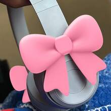 2pcs Pink Bow Decor Earphone Accessories, Cute Printed Bow Fashionable Earphone Attachments, Christmas Gift For Gamer Girls - Multicolor - View 5