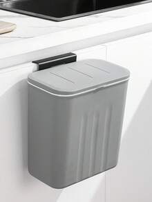 Wall-Mounted Trash Can 2-In-1 , Quiet Close Rectangular Plastic Wastebasket, Space-Saving Design For Bathroom, Kitchen, And Office Use, Easy Installation, No Electricity Required - Multicolor - View 8