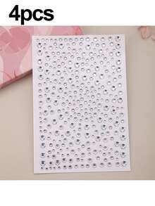 4/8pcs Self-Adhesive Rhinestone & Faux Pearl Stickers, Holiday Decorations, Rhinestone Stickers, Hair Styling Tools, Hair Accessories - Multicolor C - View 11