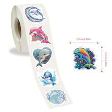 500 pièces Rouleau d'autocollants de baleines mignonnes, autocollants doux kawaii convenant pour les bouteilles d'eau, les ordinateurs portables, les journaux, les artisanats DIY - 1 Set - Voir 4
