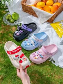 SANRIO 透气镂空凉鞋，防滑室内外拖鞋，时尚可爱卡通沙滩鞋，适合儿童和家长 - 紫色 - 查看 6