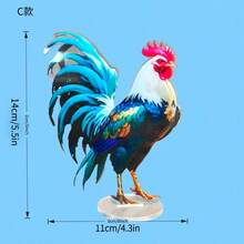 Figura acrílica 2D de gallo, que simboliza la puntualidad, el diligencia, la valentía y la prosperidad. El gallo que canta representa alejar la oscuridad y dar la bienvenida a la luz. Especialmente adecuado como regalo para personas orientadas a la carrera con aspiraciones de avance y éxito. - C - Ver 7