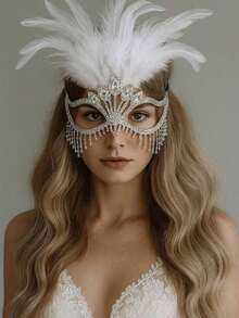 Silver Tassel, Luxury Decor, Masquerade Party Women - Vàng Đen - Xem 1