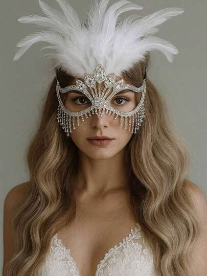Silver Tassel, Luxury Decor, Masquerade Party Women