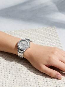Fossil 1件 Stella Sport 时尚女士石英表，ES5108，银色圆形表盘带日历显示，不锈钢表带，百搭日常佩戴，优雅配饰礼品，适合周年纪念日、生日和其他场合。 - 銀色 - 查看 4