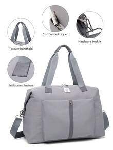 LEQUEEN 1 pieza Nueva Bolsa de Mamá de gran capacidad, Bolsa de pañales para viajes y maternidad, Bolso bandolera para madres, Adecuado para almacenamiento y organización - Gris - Ver 4