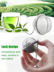 2pcs Stainless Steel Mesh Tea Infuser Balls - Tea Leaf Strainer - Suitable For Filtering Tea Leaves, Spices, Fruits - Multicolor - View 3
