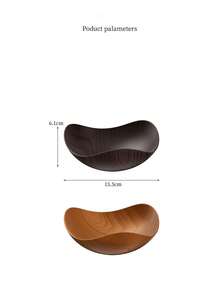 Plastic Fruit Plate, Geometric Shaped Wood Grain Fruit Plate For Living Room, Home Use Snack Dry Fruit Display, Vintage Tea Art Dessert Tray - Brown - View 8