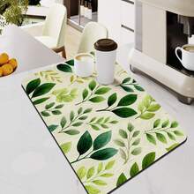 Leaf Printed Heat Resistant Cup Mat, Waterproof Non-Slip Rubber Bottom Coaster For Coffee Machine, Kitchen Counter, Quick Drying And Easy To Clean - Orange - View 14