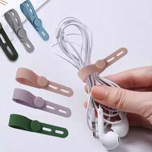 10 chiếc dây buộc silicon, dụng cụ sắp xếp cáp, dây buộc chống thất lạc tai nghe và cáp sạc, bộ chia cáp dữ liệu, dây buộc gọn gàng. - A - Xem 8