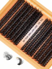 320 pezzi, kit di estensioni ciglia singole a 16 file, set di estensioni ciglia a grappolo 60D 80D 100D 8-16mm morbide a forma di D, per uso domestico fai-da-te - D - Visualizzare 7