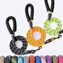 1pc Adjustable Nylon Training Collar And Metal Buckle Small Pet Leash Set, Automatic Retractable Dog Leash Suitable For Small Dogs And Cats, Dog Walking Leash, Dog Chain, Hands-Free Dog Leash, Pet Dog Walking Rope, Anti-Pull Dog Control Strap, P-Shaped Chain Dog Leash, Anti-Escape Thickened Dog Chain Suitable For Medium And Large Dogs, P-Shaped Rope Pet Supplies - Multicolor - View 3